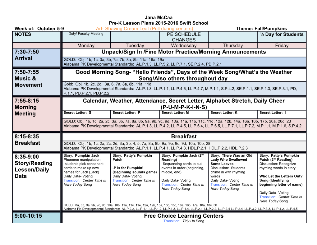 Pre-K Lesson Plans 2015-2016 Swift School s3
