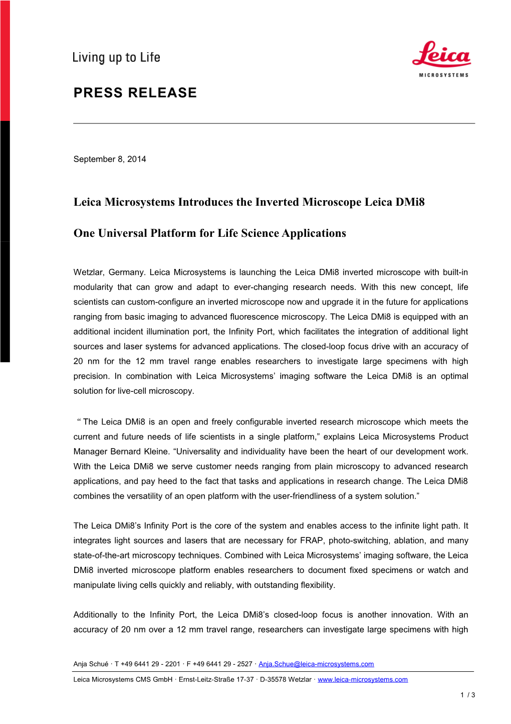 Leica Microsystems Press Release s1