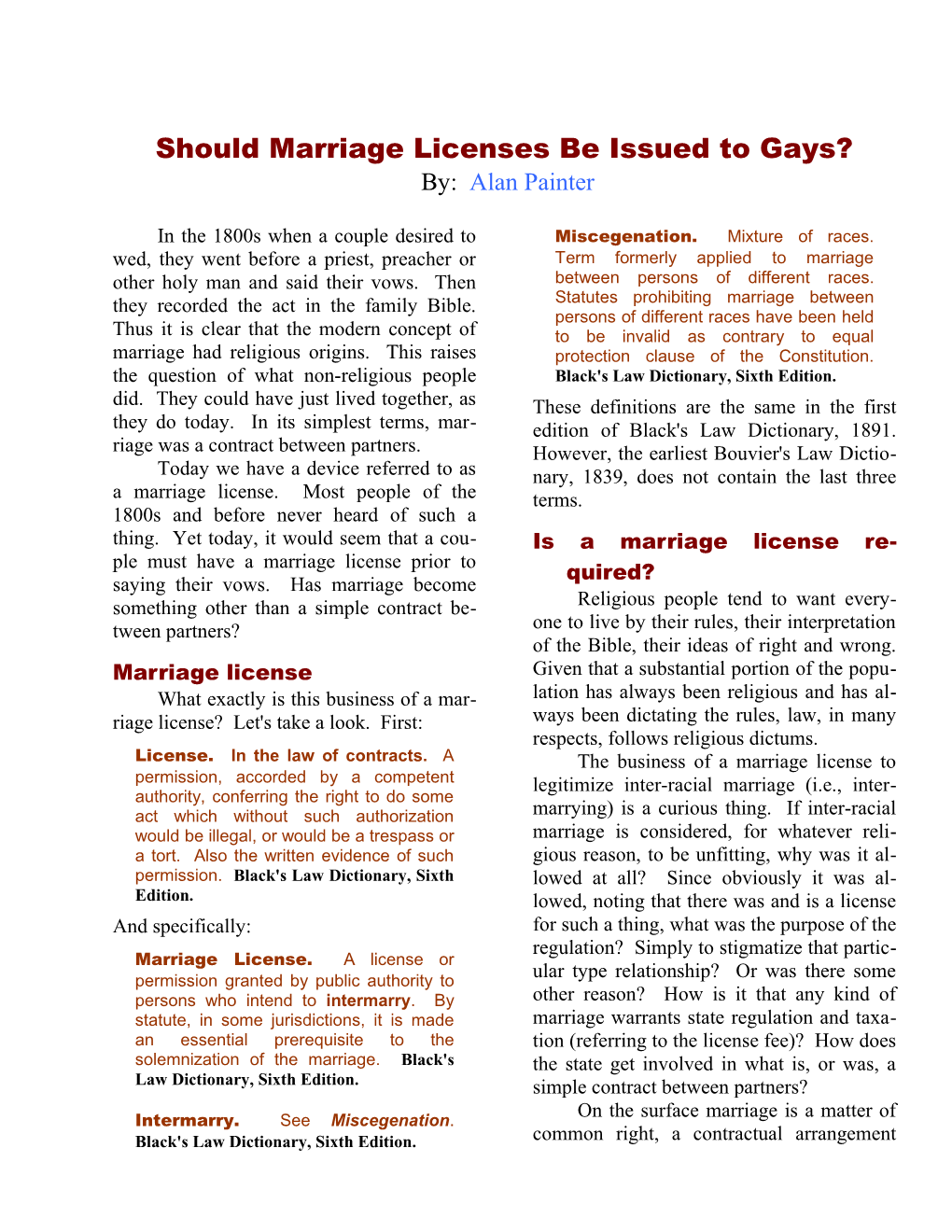 Should Marriage Licenses Be Issued to Gays? 5