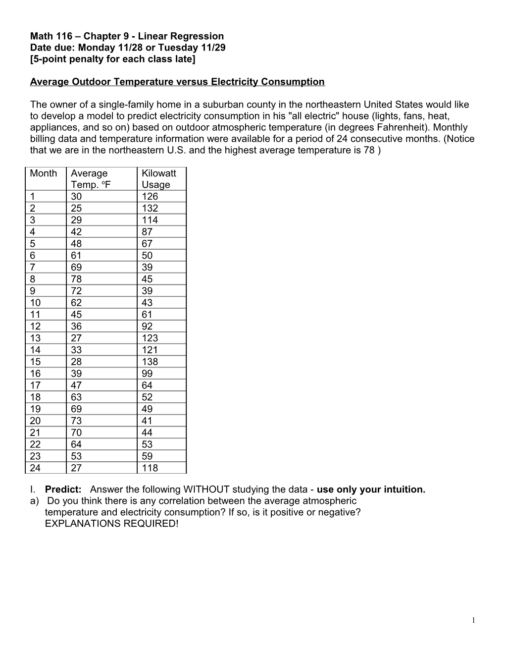 Math 116 - Project 4 - Linear Regression