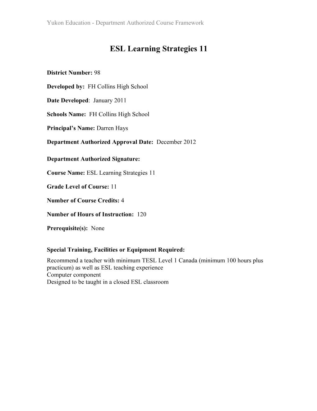 BAA Course: ESL Learning Strategies 11