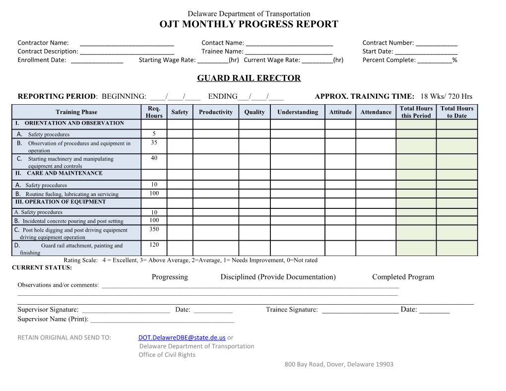 Ojt Monthly Progress Report s3