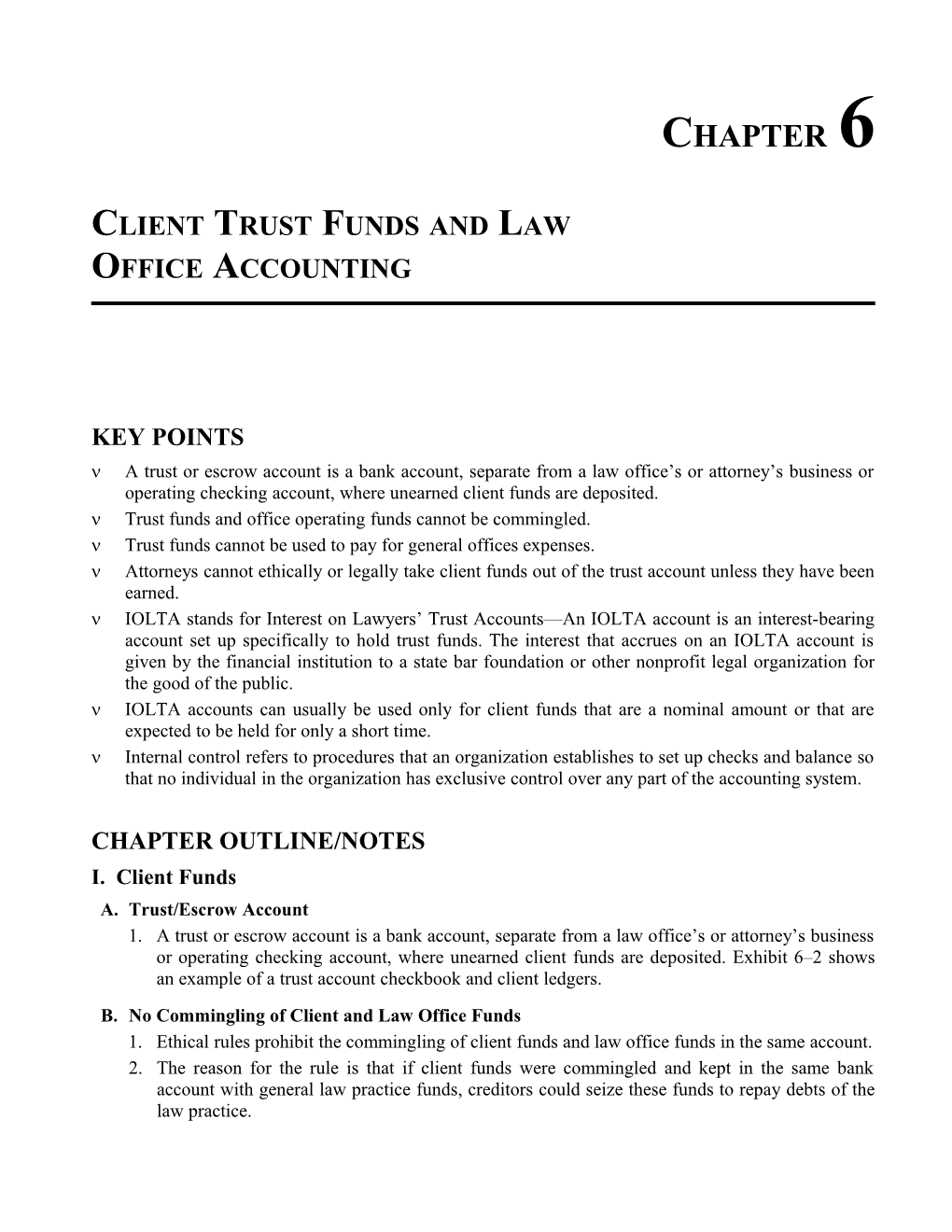 Client Trust Funds and Law Office Accounting