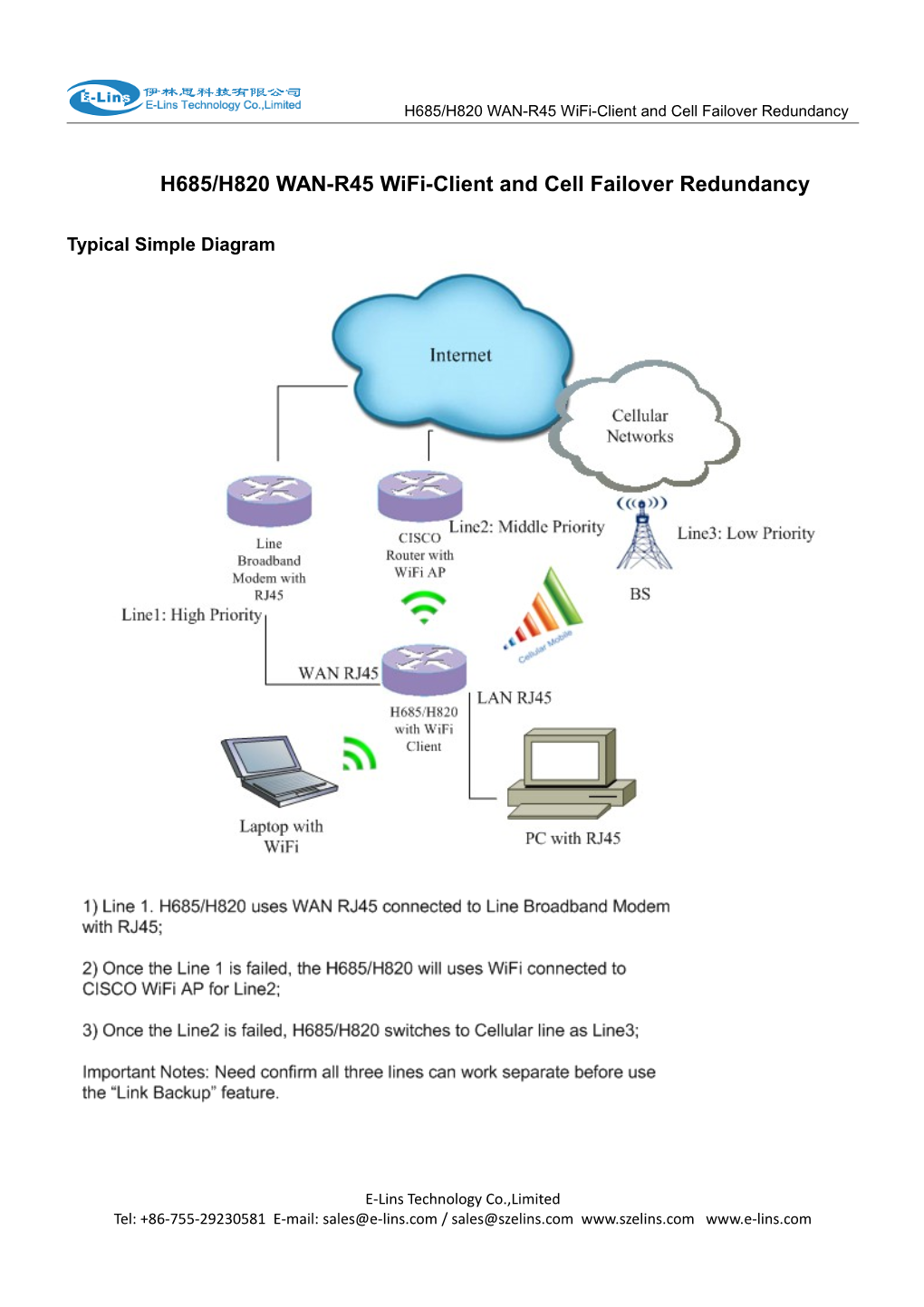 H685/H820 WAN-R45 Wifi-Client and Cell Failover Redundancy