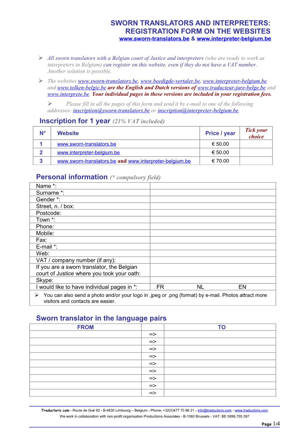 Sworn Translators and Interpreters