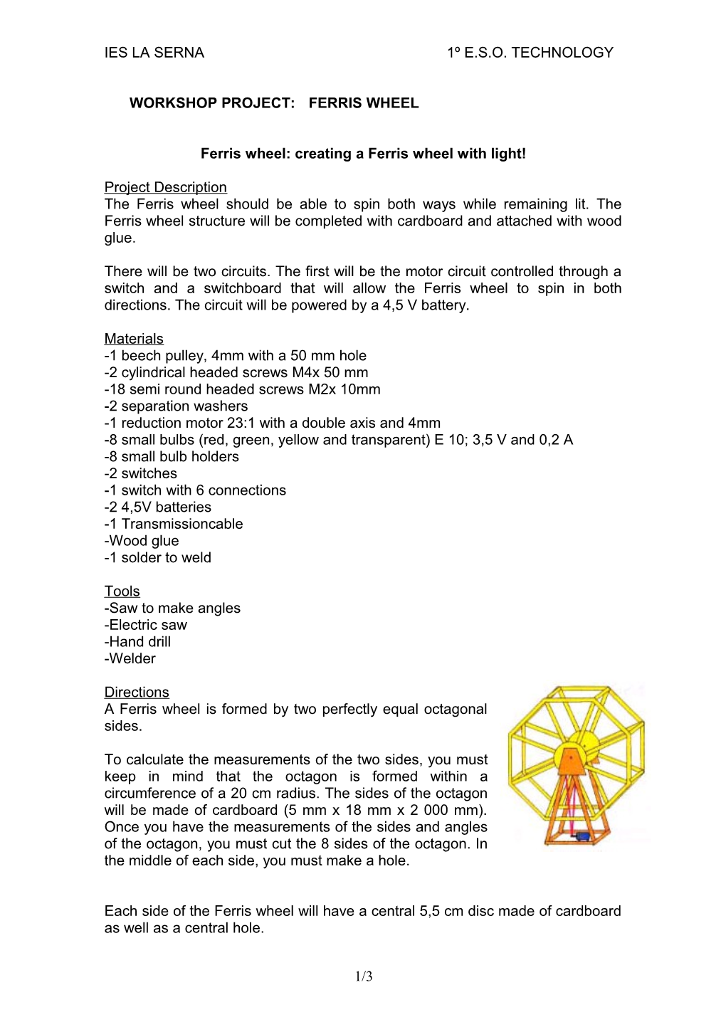 Ferris Wheel: Creating a Ferris Wheel with Light