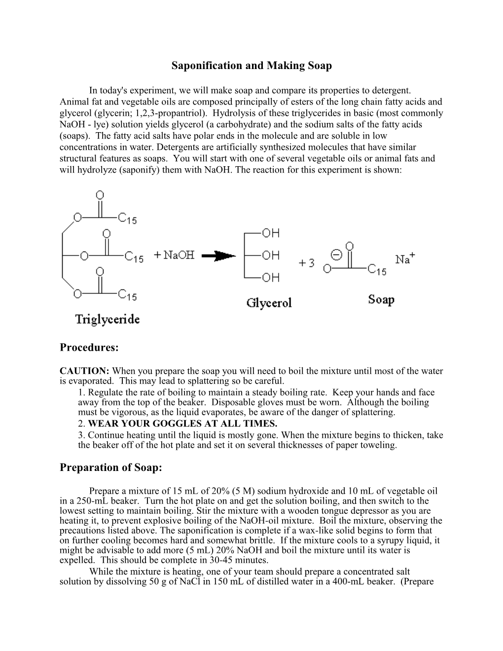 Saponification and Making Soap