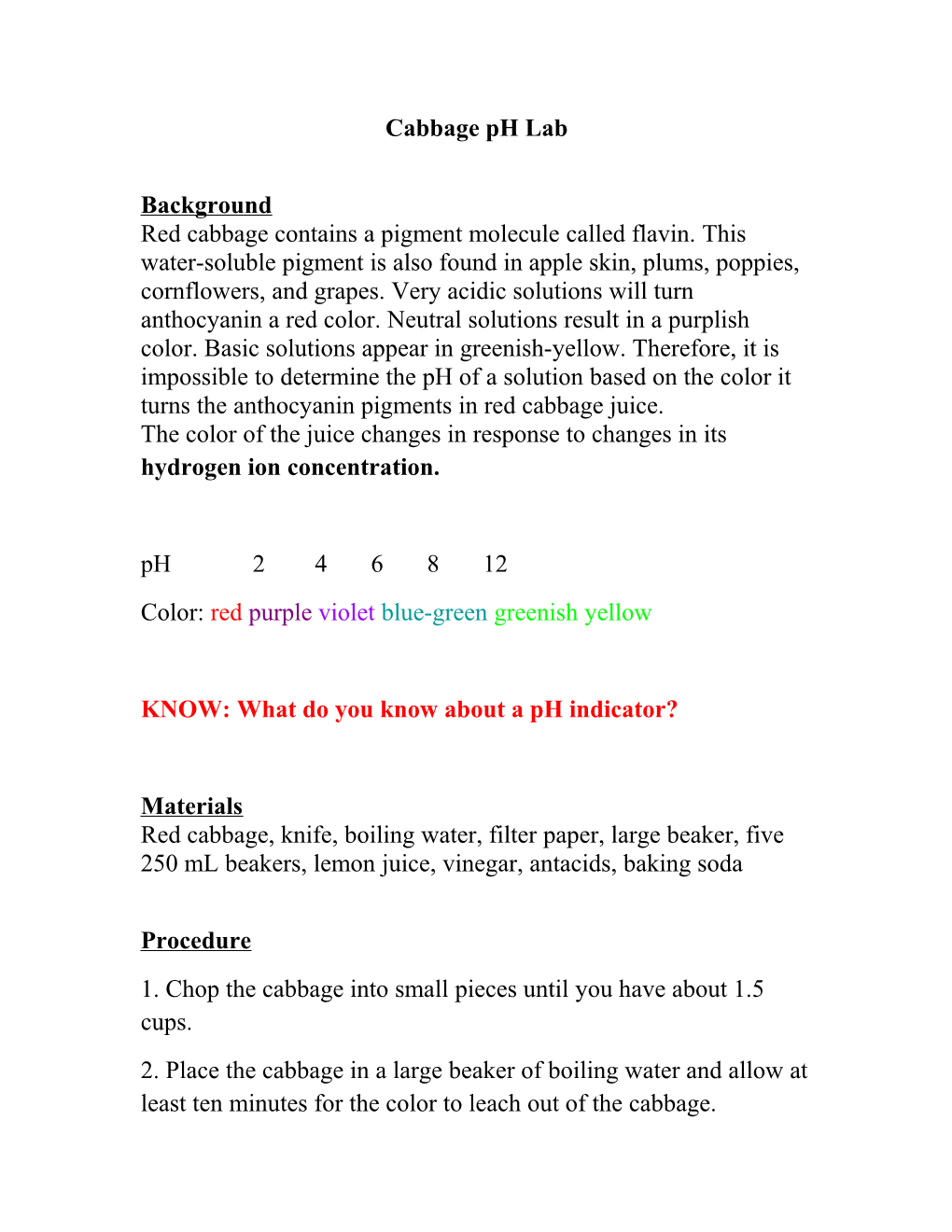 Red Cabbage Contains a Pigment Molecule Called Flavin