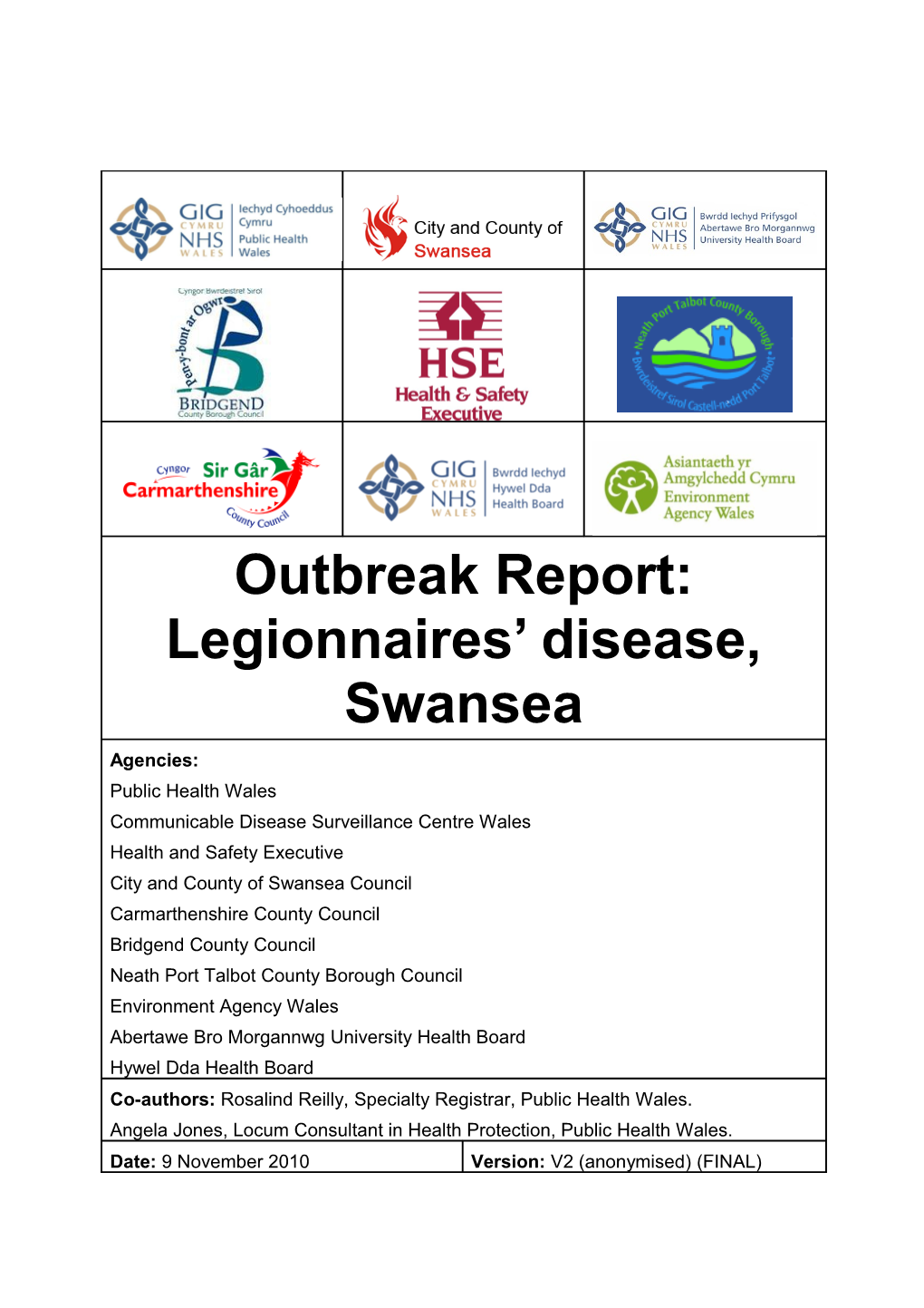 Outbreak Report: Legionnaires Disease 1