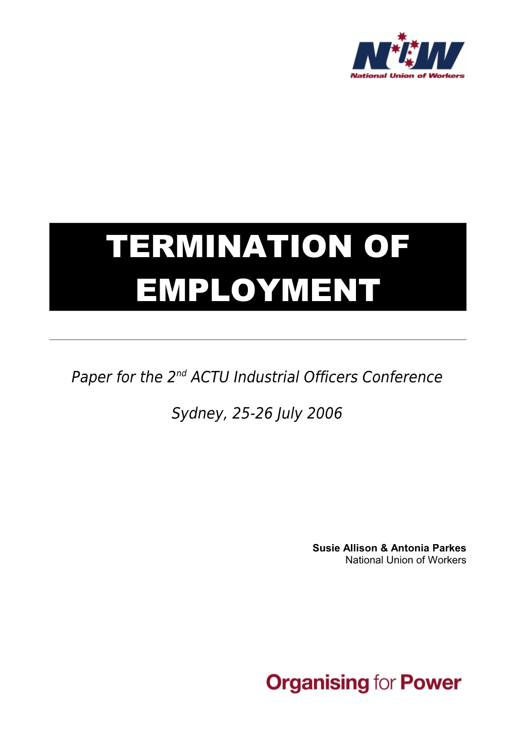 Termination of Employment