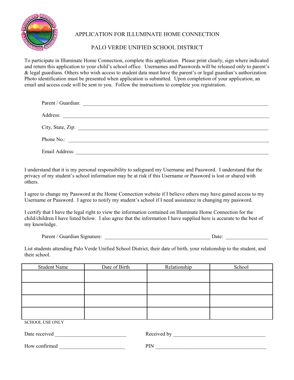 Application for Illuminate Home Connection