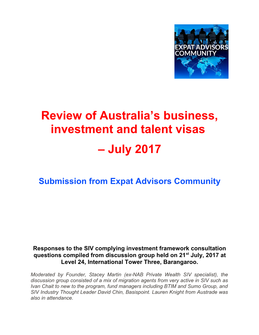 Review of Australia S Business, Investment and Talent Visas
