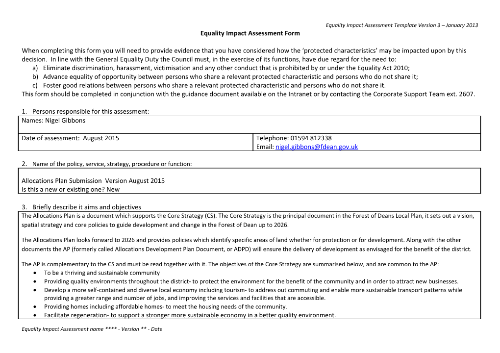 Equality Impact Assessment Form s2