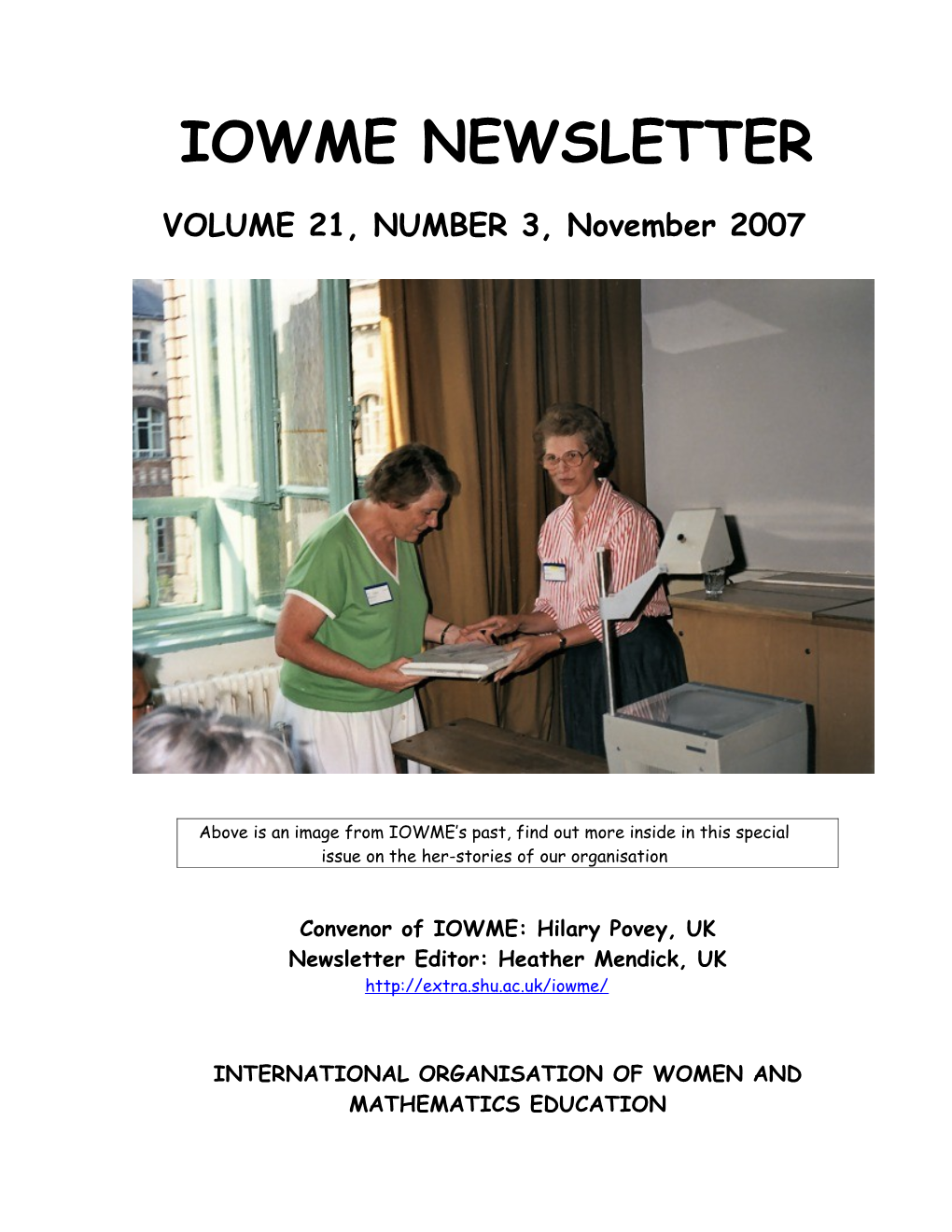 IOWME Newsletter Volume 21, No. 3