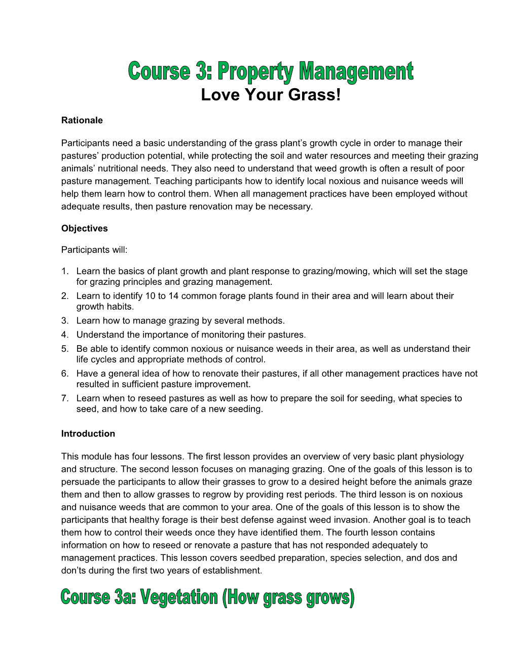 Module 5 - Love Your Grass As Much As Your Animals