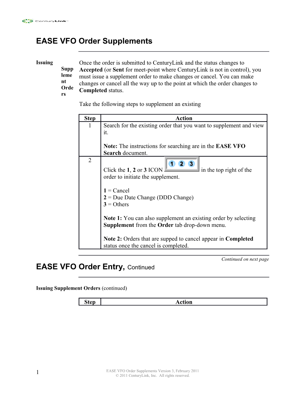 2011 Centurylink, Inc. All Rights Reserved