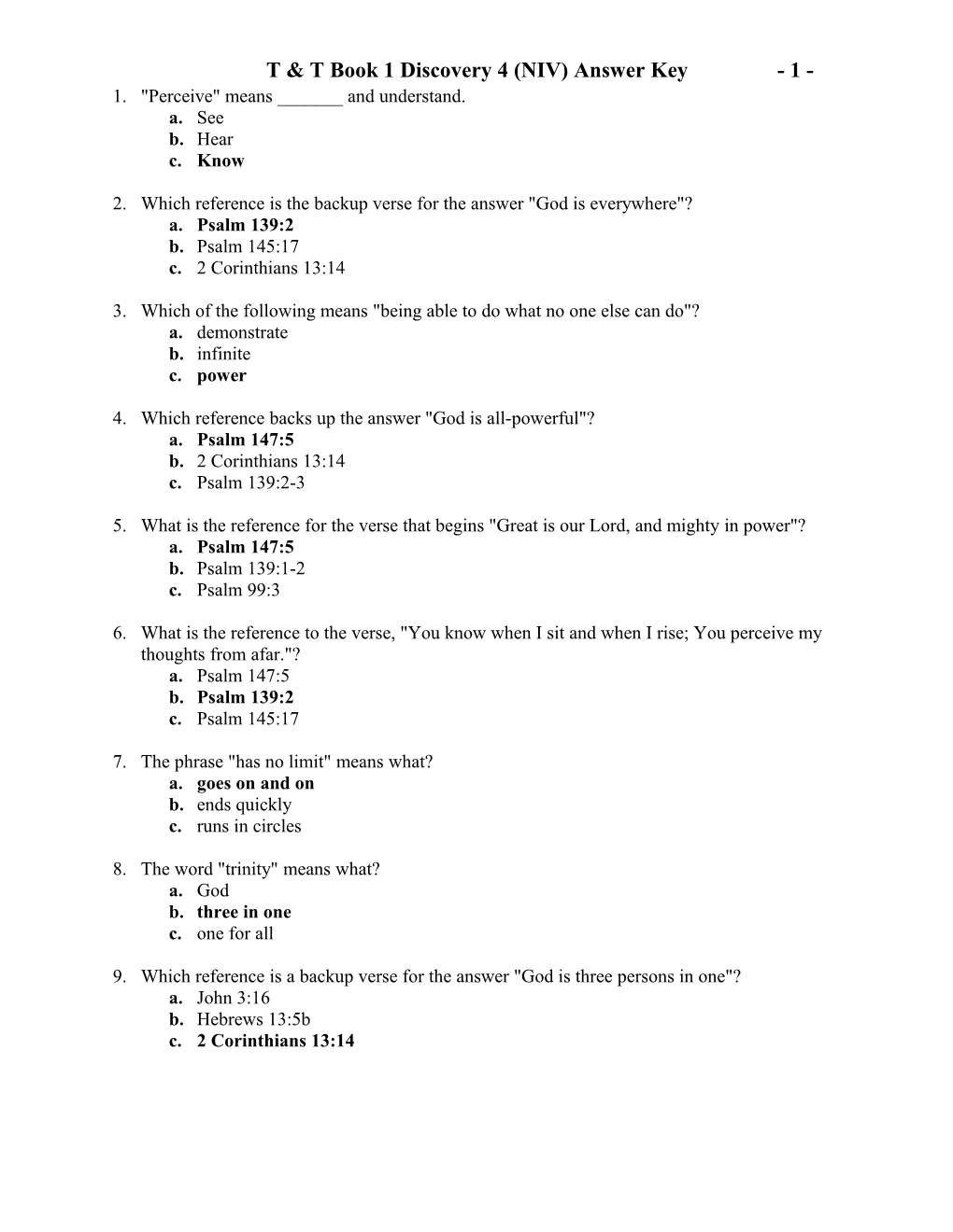 T & T Book 1 Discovery 4 (NIV) Answer Key - 3