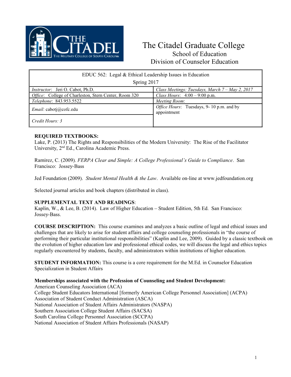 The Citadel Graduate College