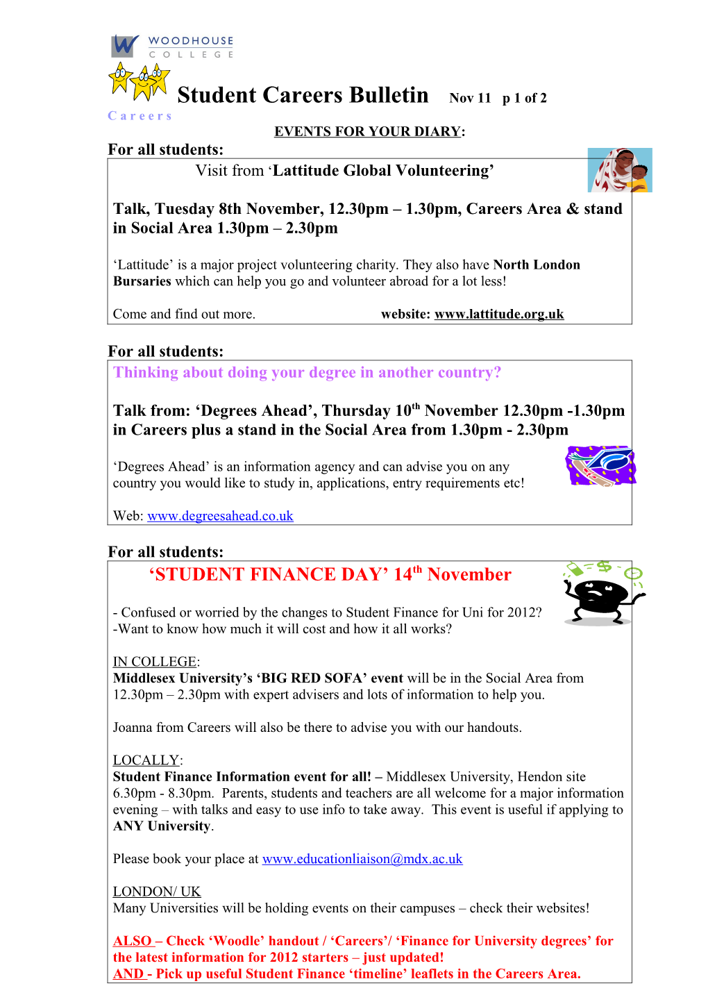 Events for Your Diary