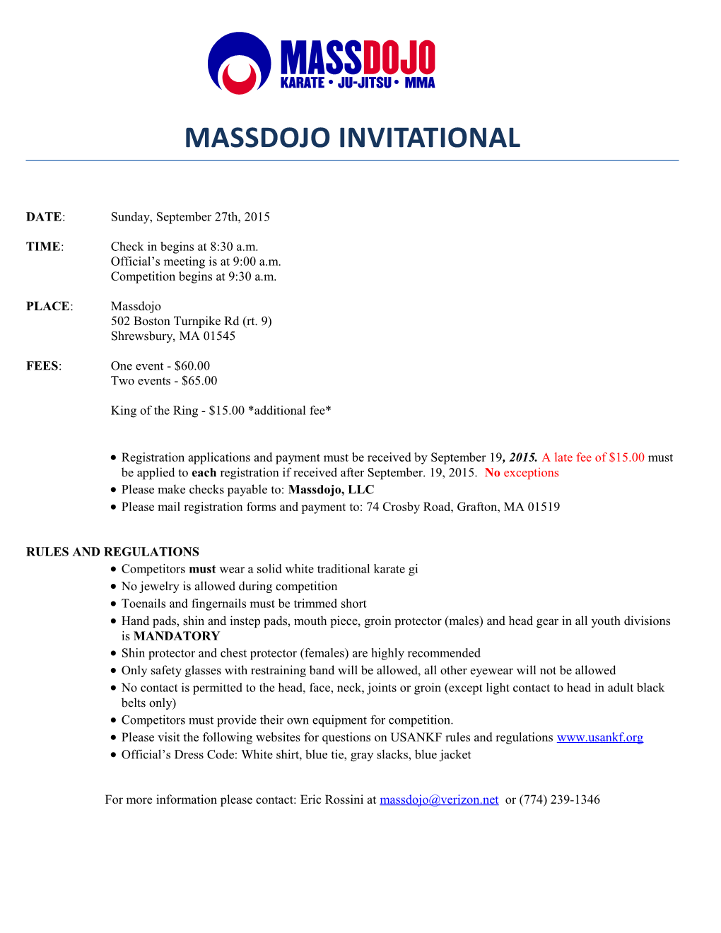 Tournament Registration Form