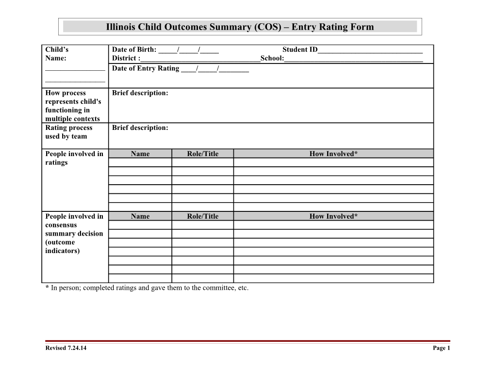5 Page Entry Form- Word Format