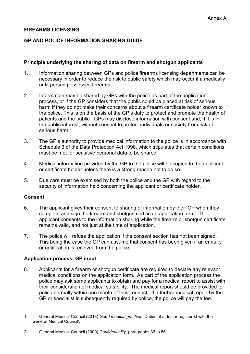 Firearms Licensing - GP and Police Information Sharing Guide