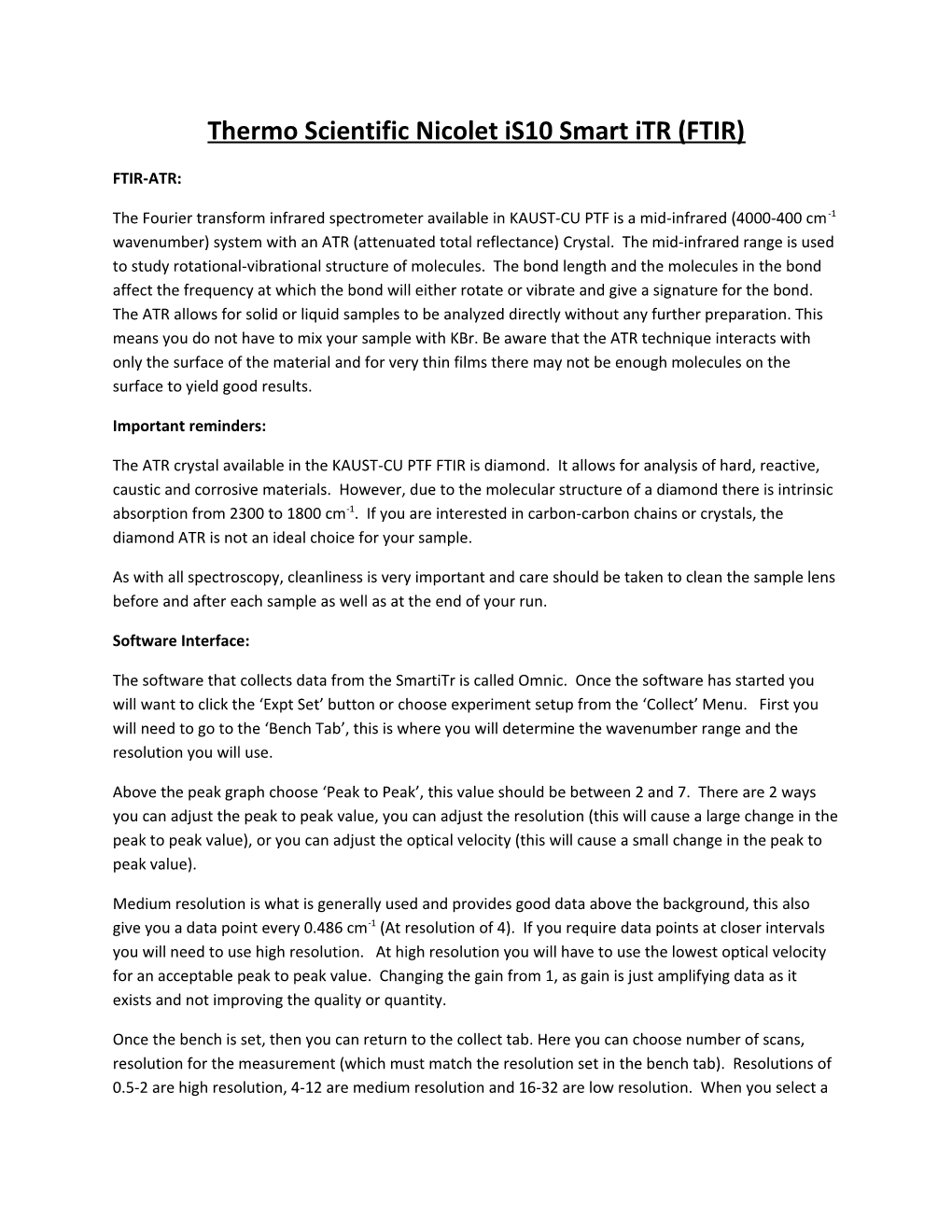 Thermo Scientific Nicolet Is10 Smart Itr (FTIR)