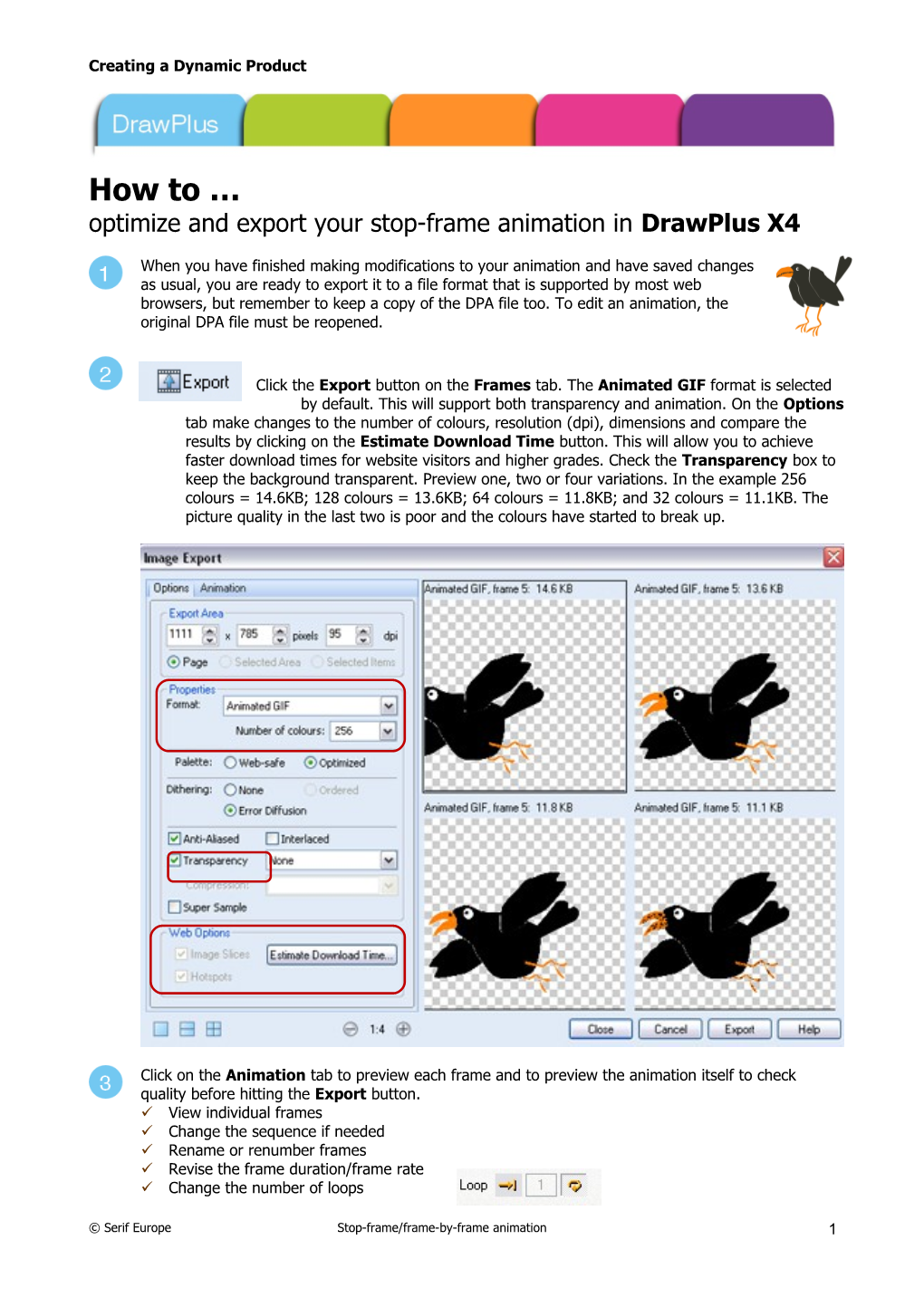 Optimize and Export Your Stop-Frame Animation in Drawplus X4