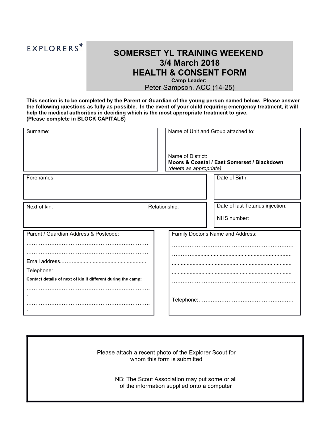 Jamboree Health Form