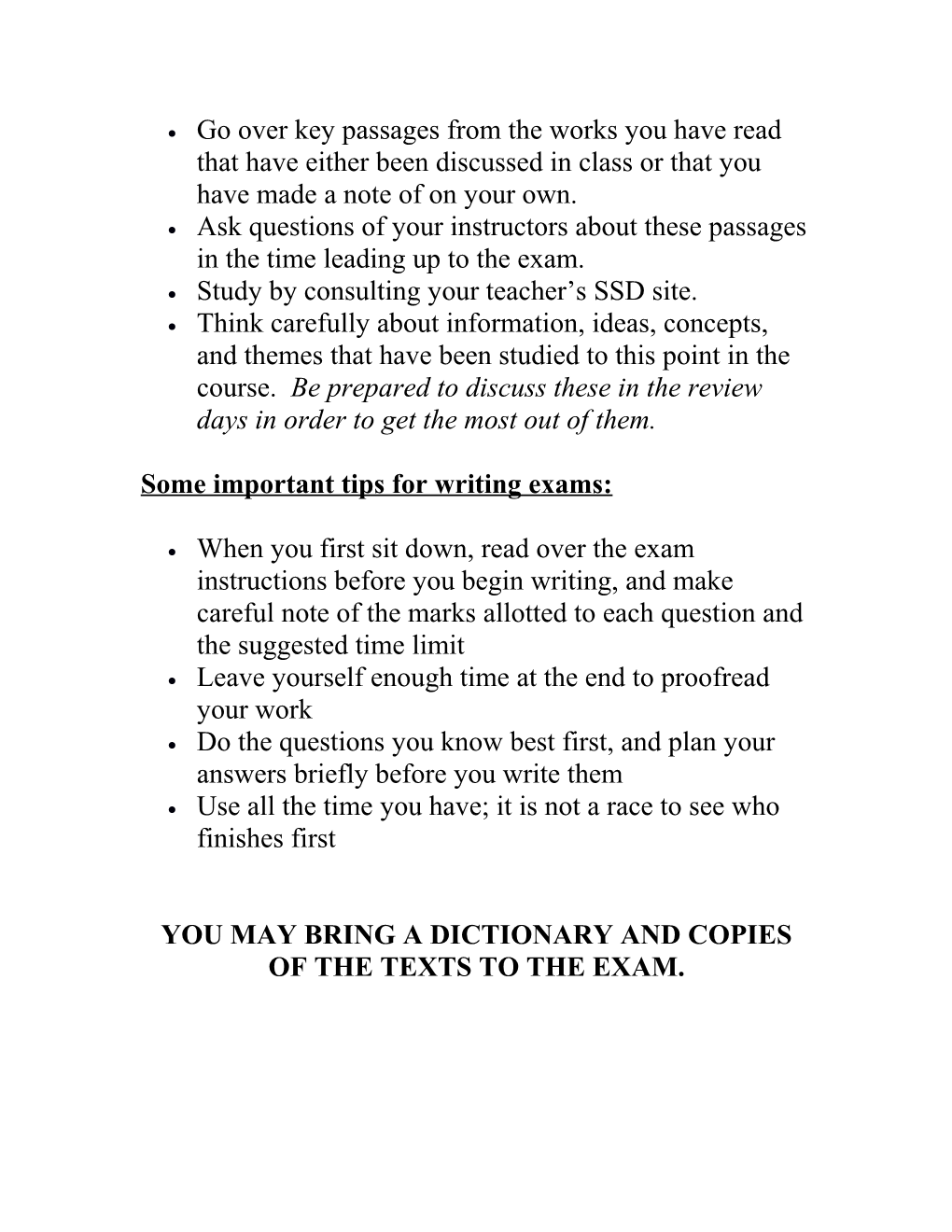 Exam Outline for June Exam ENG4UAP