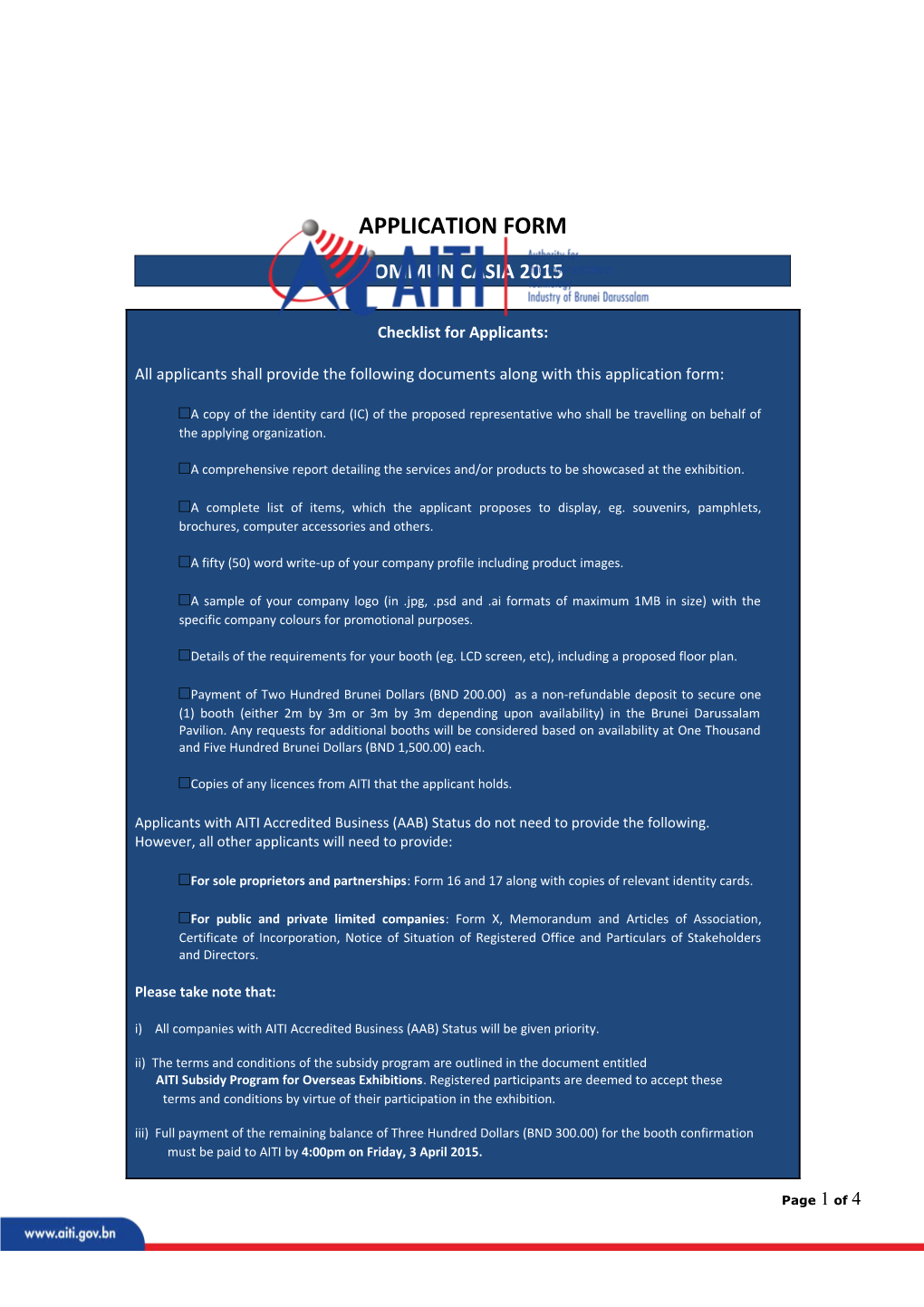 Communicasia 2015 Application Form