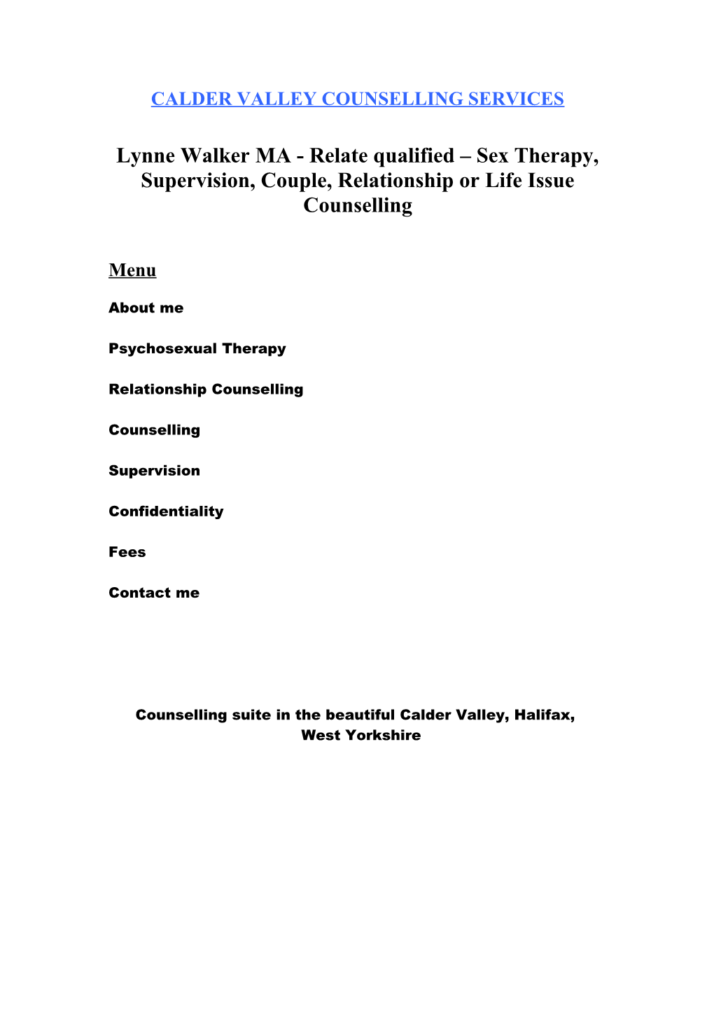 Calder Valley Counselling Services
