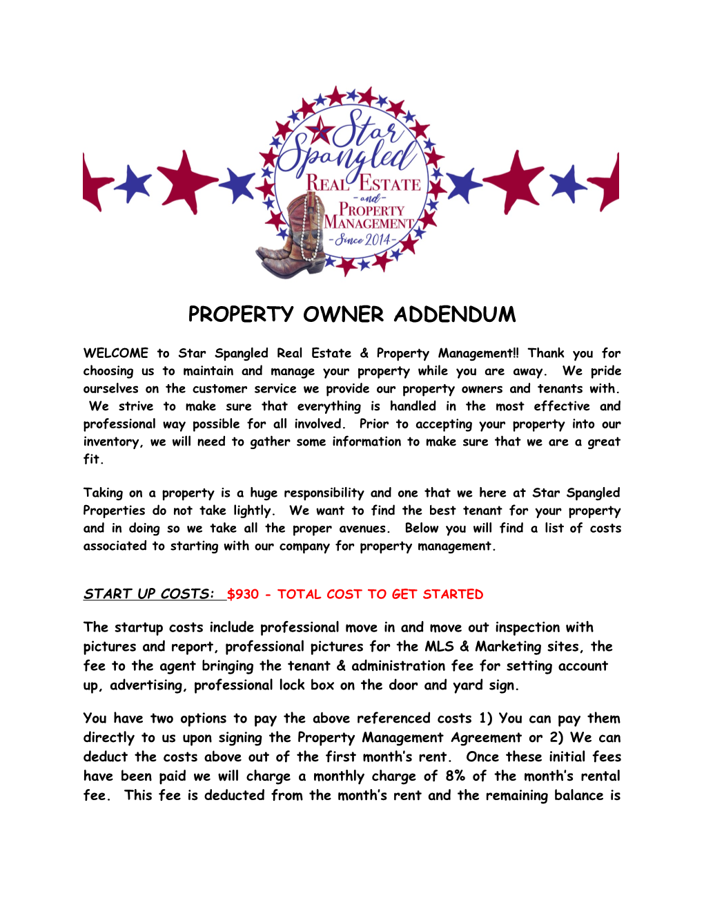 Property Owner Addendum