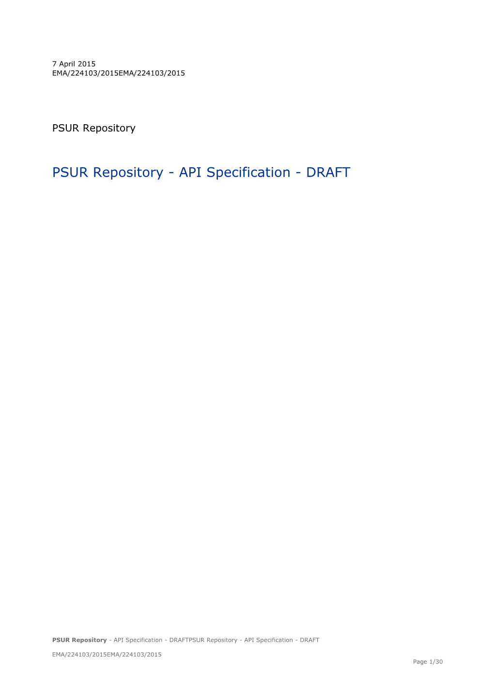 PSUR-Repository-API-Specification