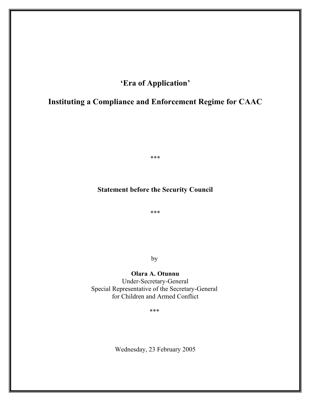 'Era of Application' Instituting a Compliance and Enforcement Regime for CAAC