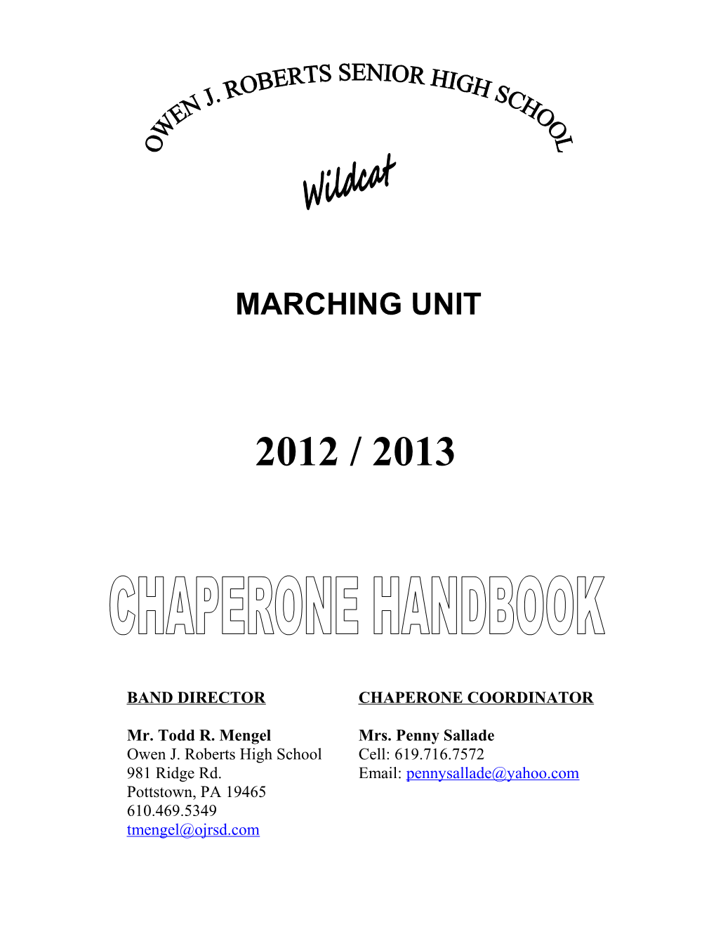 Band Director Chaperone Coordinator s1
