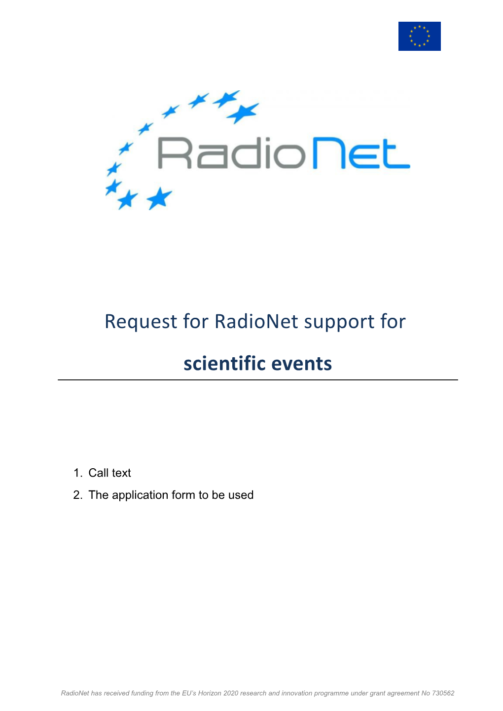 Request for Radionet Support For
