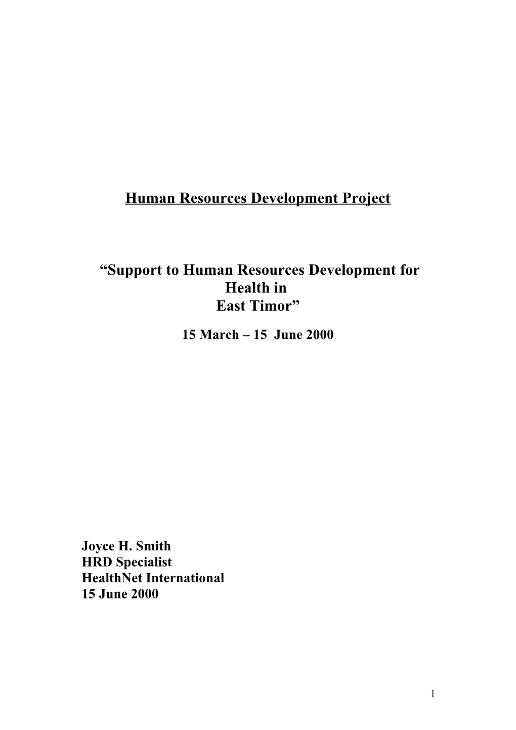 Human Resources Development Project