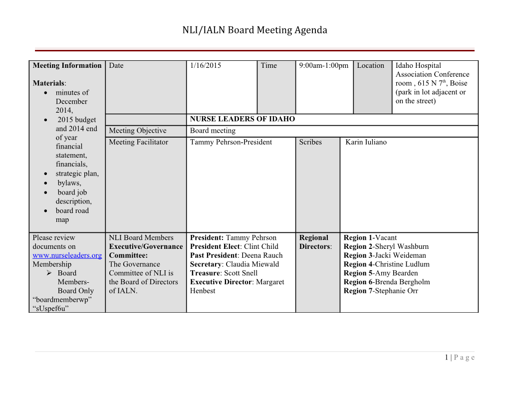 IALN Board Meeting Minutes