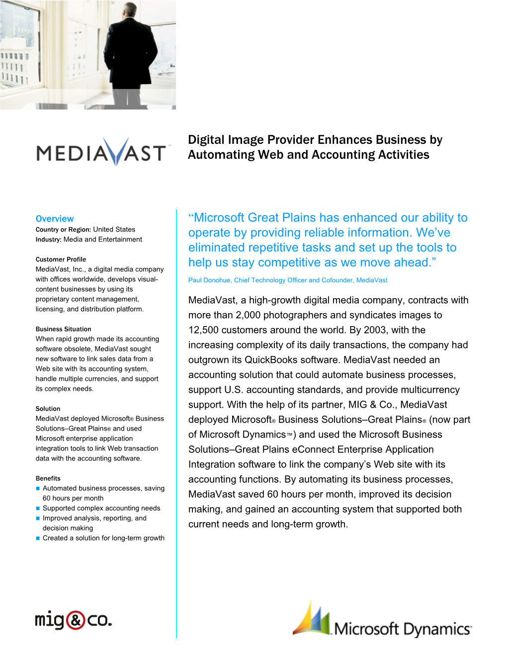 Digital Image Provider Enhances Business by Automating Web and Accounting Activities