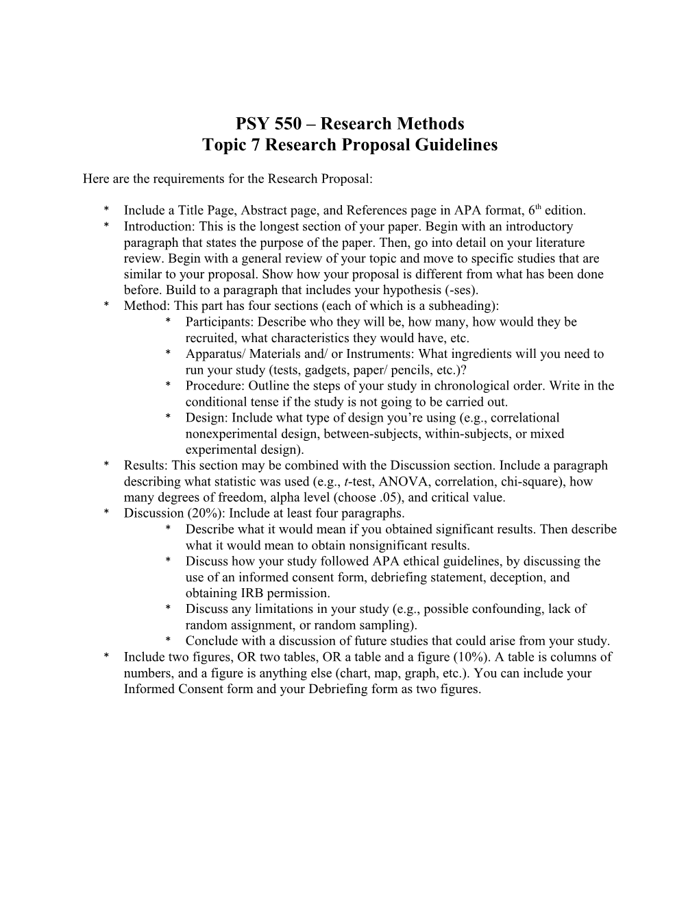 Topic 7 Research Proposal Guidelines
