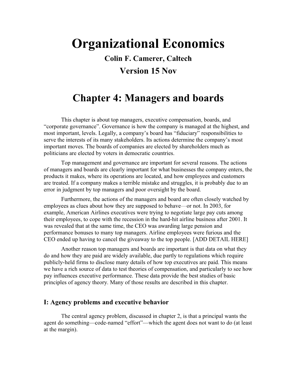 Chapter 4: Managers and Boards