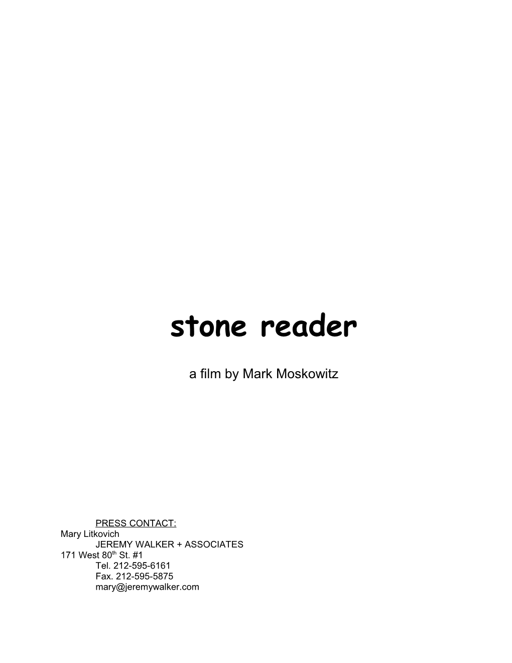 Program: Stone Reader
