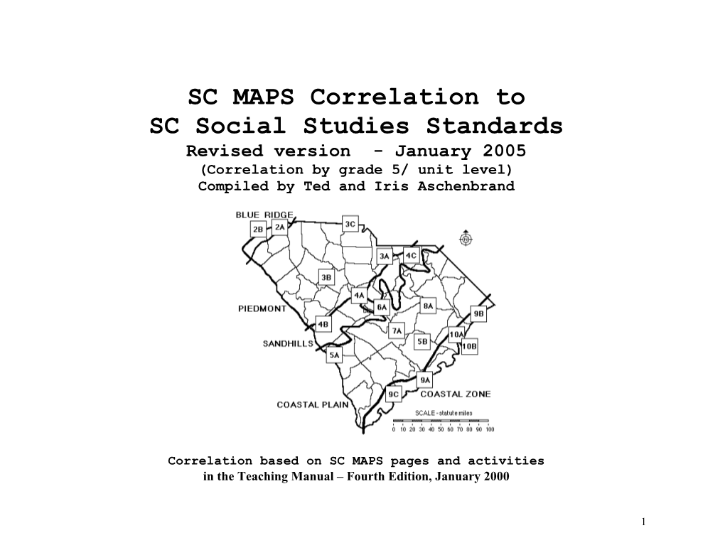 Sc Maps Correlation to Sc Social Studies Standards