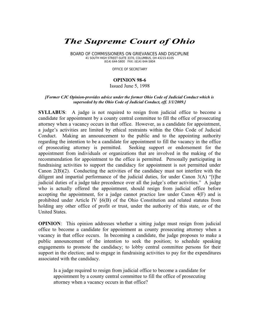 The Supreme Court of Ohio s20
