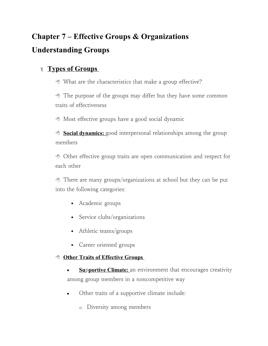Chapter 7 Effective Groups & Organizations