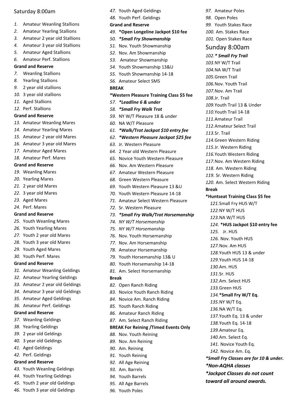 1. Amateur Weanling Stallions