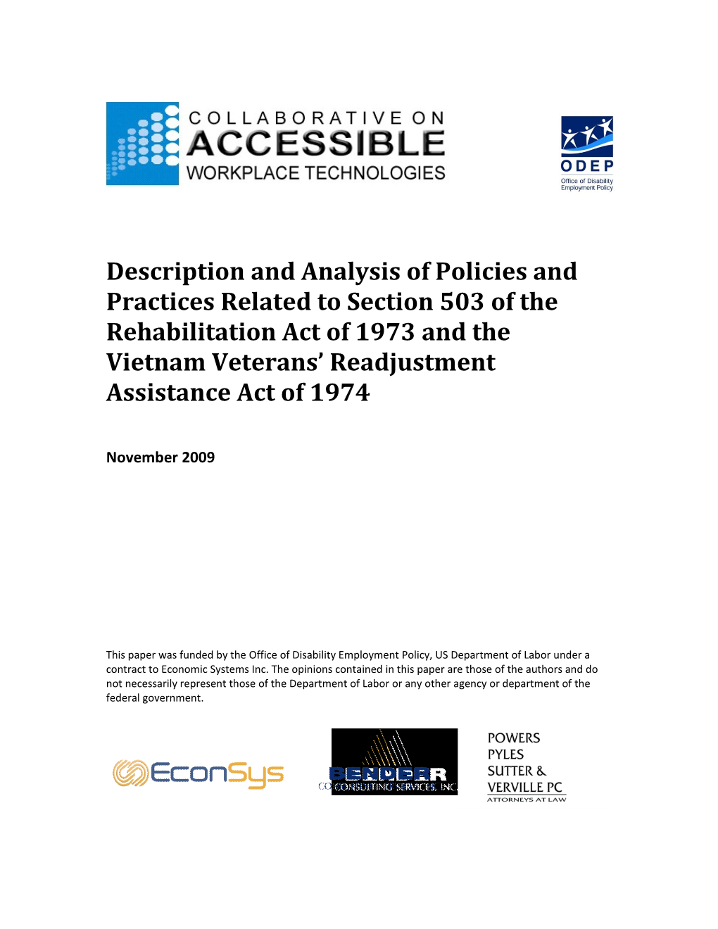 Section 503 Policy Framework Paper (D0252357)