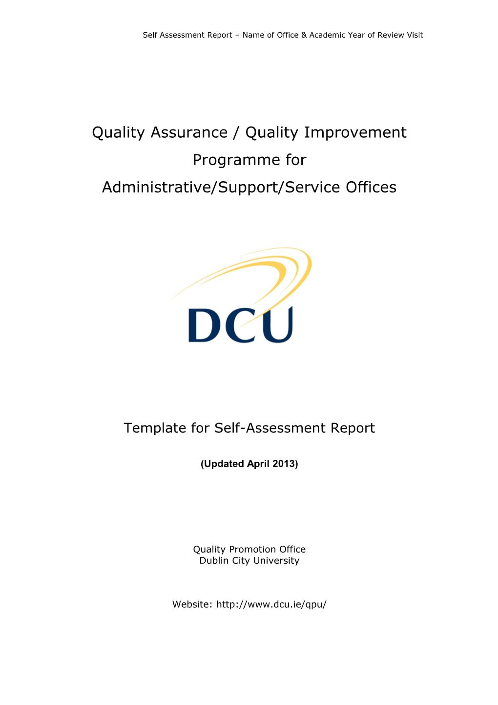 Quality Assurance / Quality Improvement