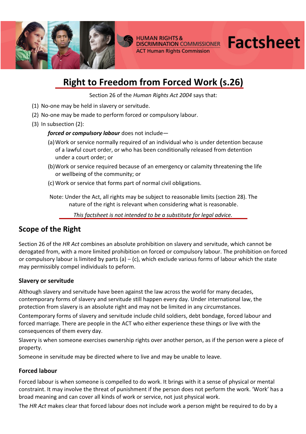 Freedom from Forced Work